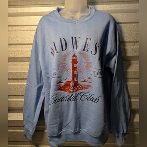 Gildan Light Blue Midwest Coastal Club Crewneck Sweater